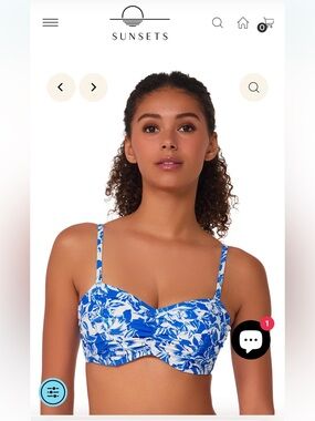 Sunsets Bandeau Underwire Bikini Top and Full Coverage Bottoms